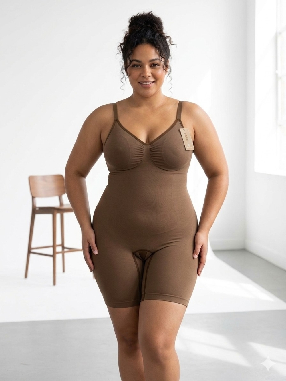 FeelinGirl NWT Seamless Brown Shapewear Bodysuit 3X/4X